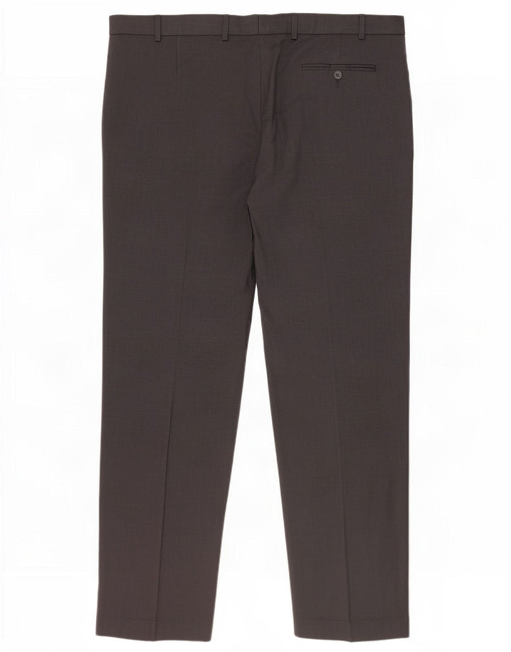 Calça feminina de ajuste regular Marks & Spencer W42 L33 lã cinza