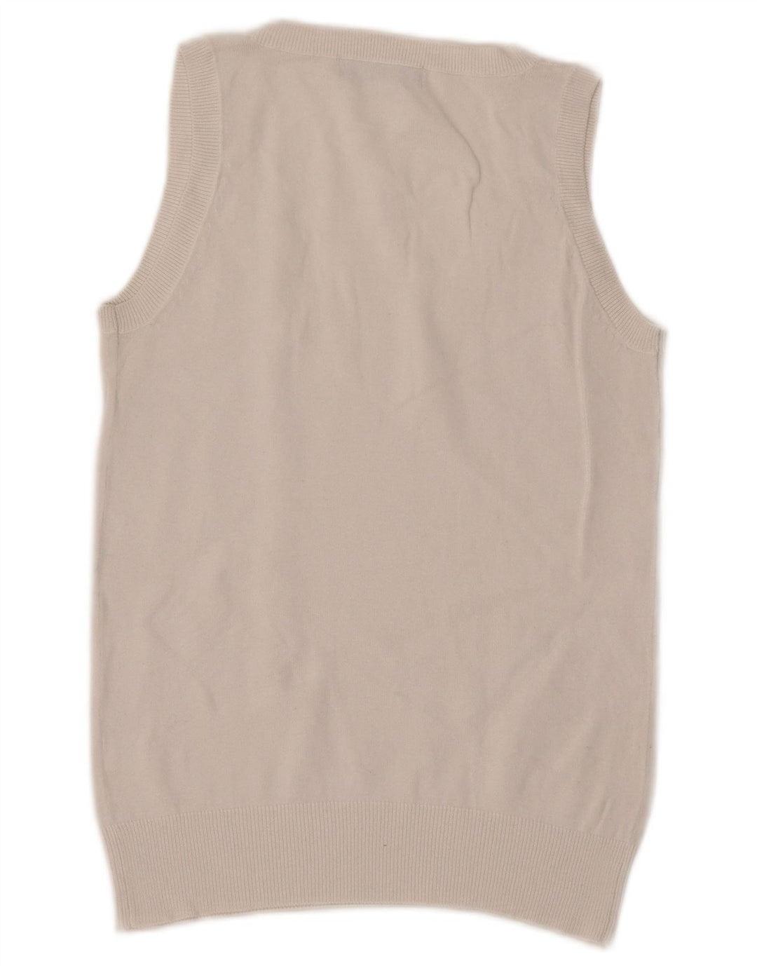 Zara Womens Vest Tank Top UK 12 Médio Algodão Branco