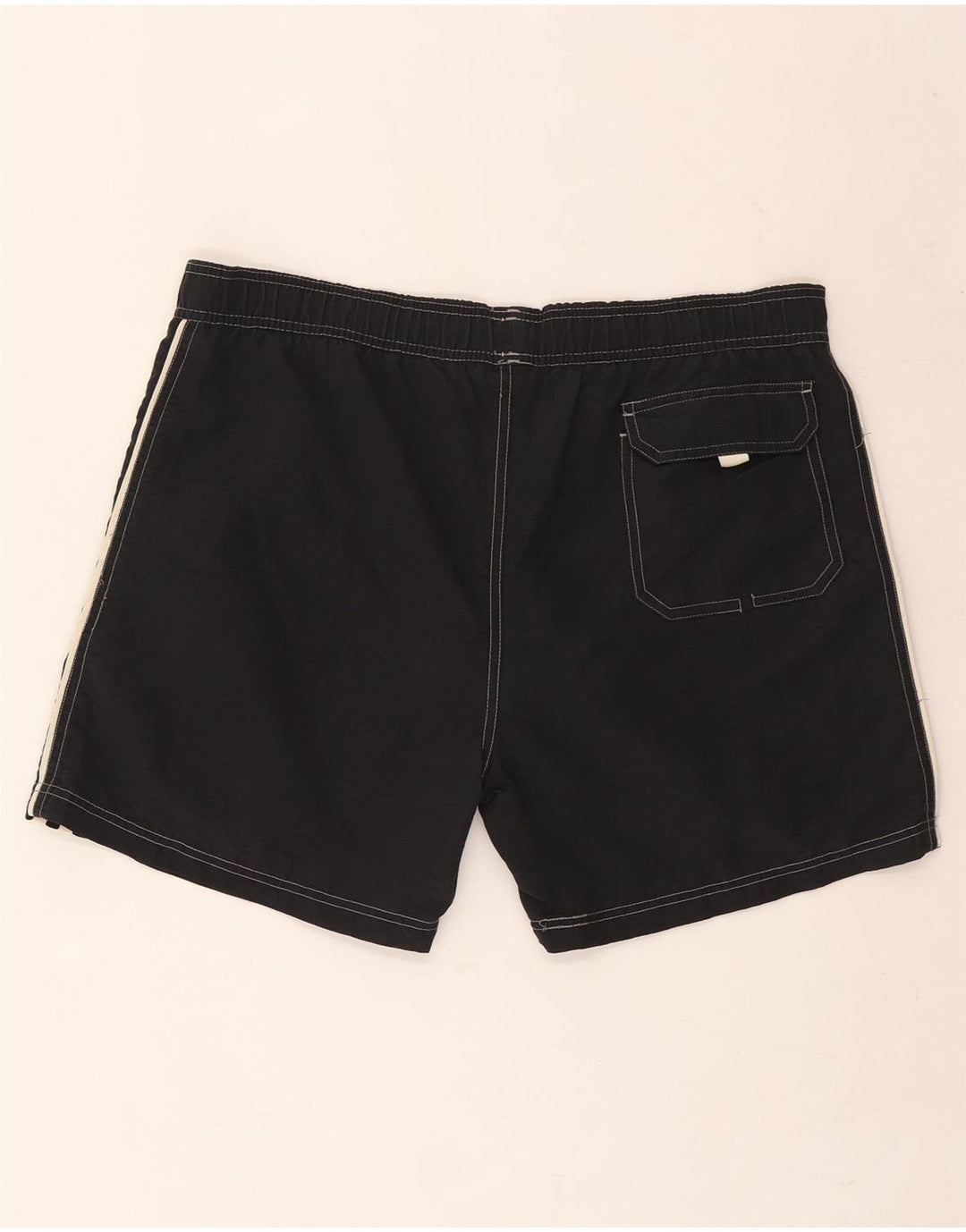 Shorts de natação masculino vintage grande preto