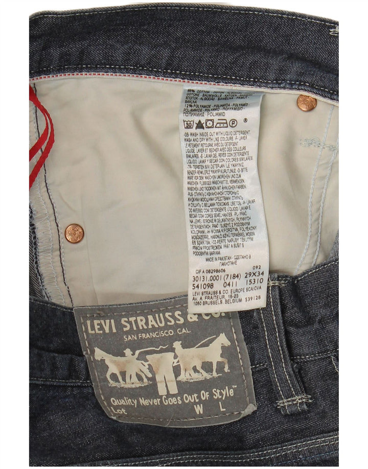 Jeans retos masculinos Levi's W29 L34 algodão azul marinho