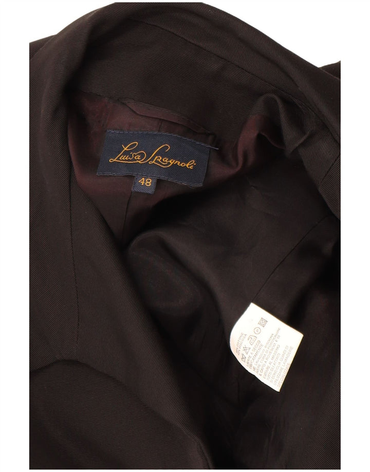 Luisa Spagnoli Jaqueta blazer feminina de 4 botões IT 48 XL algodão preto