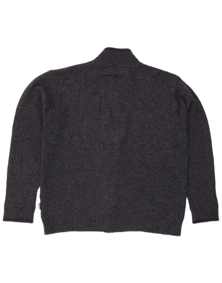 Suéter masculino Marks & Spencer Blue Harbor Cardigan grande azul marinho salpicado