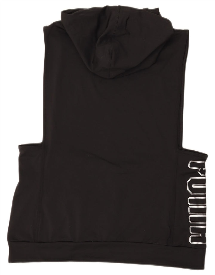 PUMA feminino gráfico sem mangas moletom com capuz Reino Unido 12 médio preto poliéster