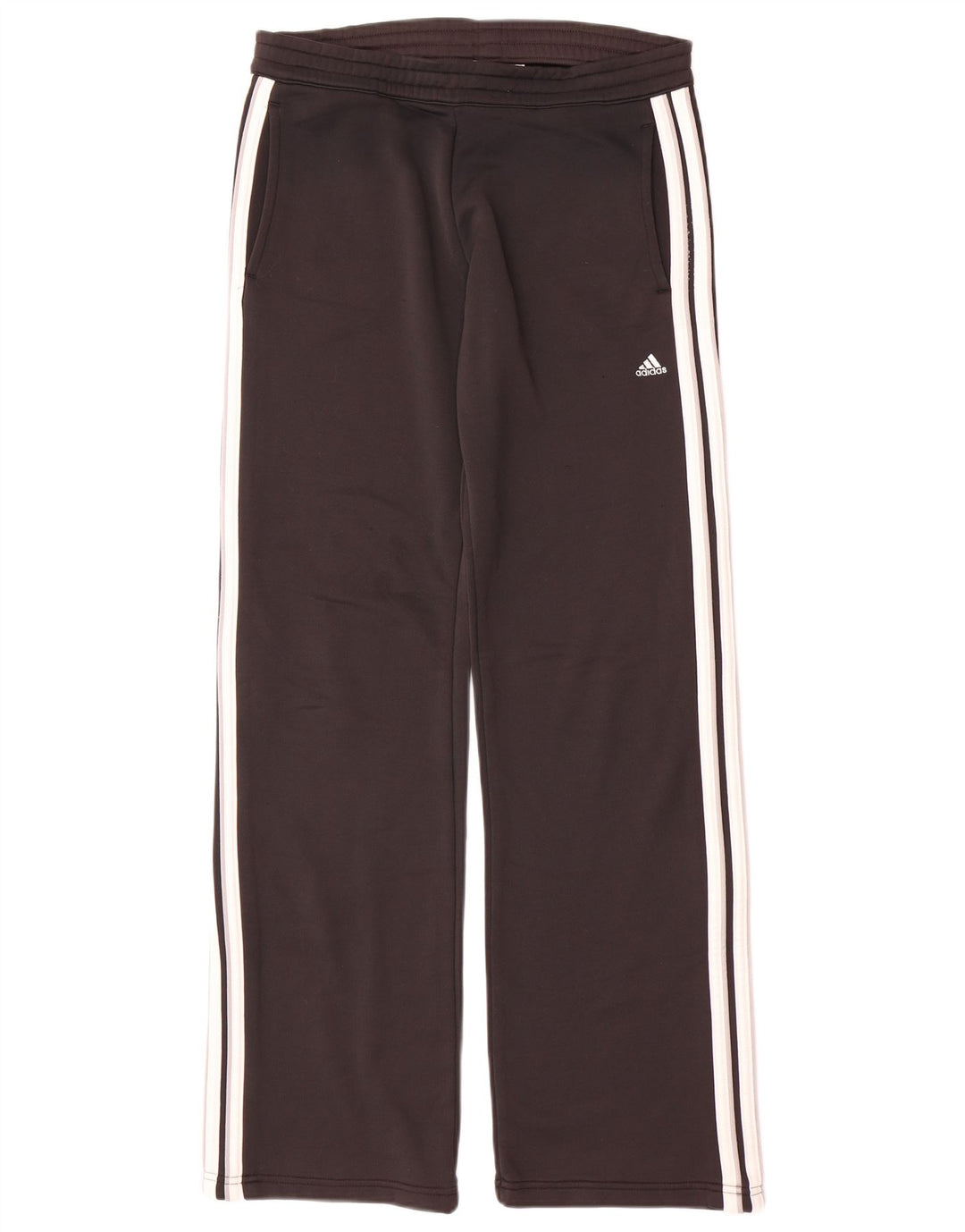 Calça de treino feminina Adidas UK 10 pequena poliéster preto