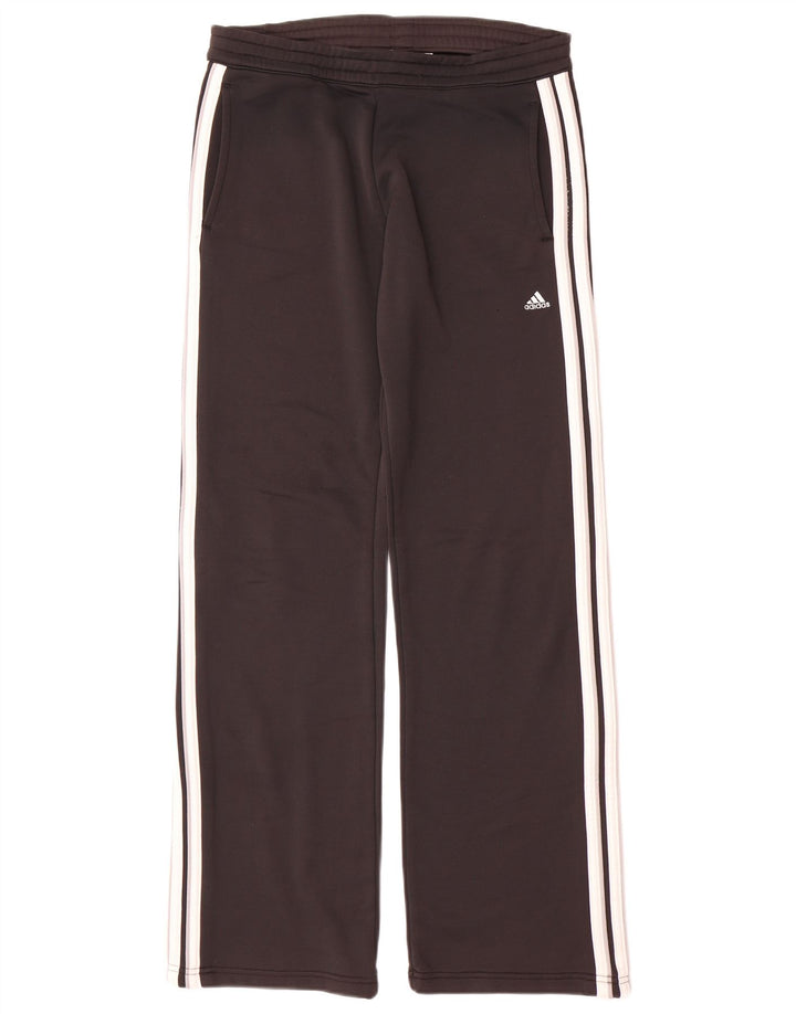 Calça de treino feminina Adidas UK 10 pequena poliéster preto