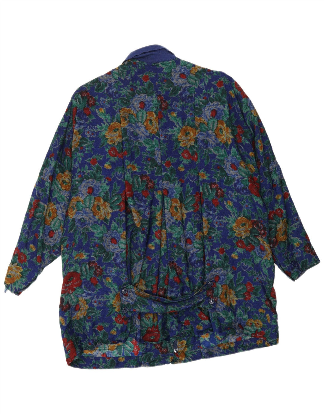 SPORTMAX Womens Oversized Longline Shirt Blouse UK 12 Medium  Blue Floral Vintage Sportmax and Second-Hand Sportmax from Messina Hembry 