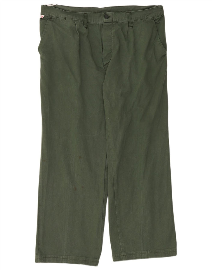 Calça chino reta masculina VINTAGE W38 L30 verde