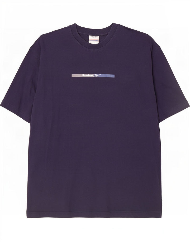 Camiseta gráfica masculina Reebok Top grande algodão azul marinho