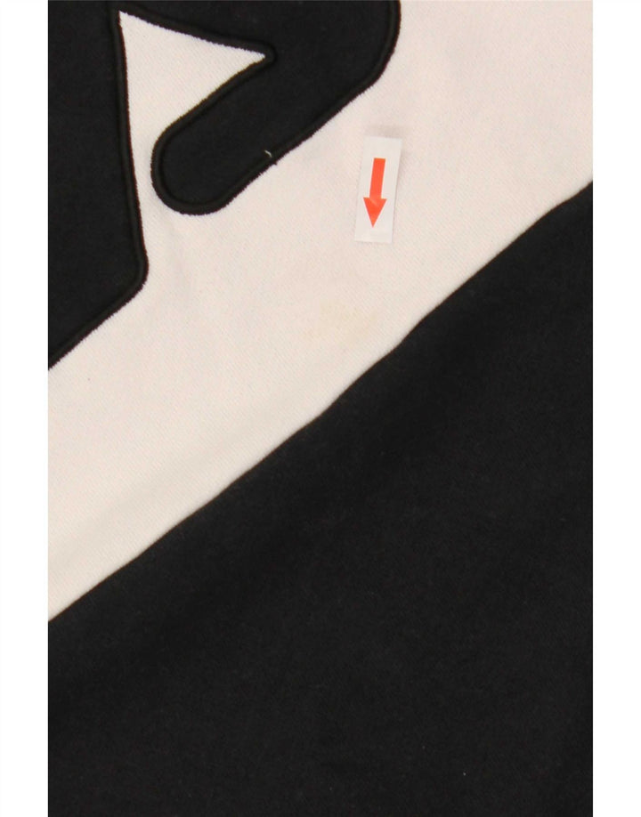 Fila moletom gráfico masculino jumper pequeno algodão colorblock branco