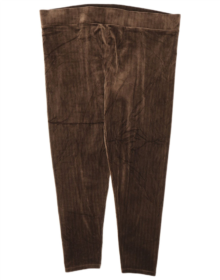 Leggings femininas de veludo Marks & Spencer Reino Unido 20 2XL poliéster marrom