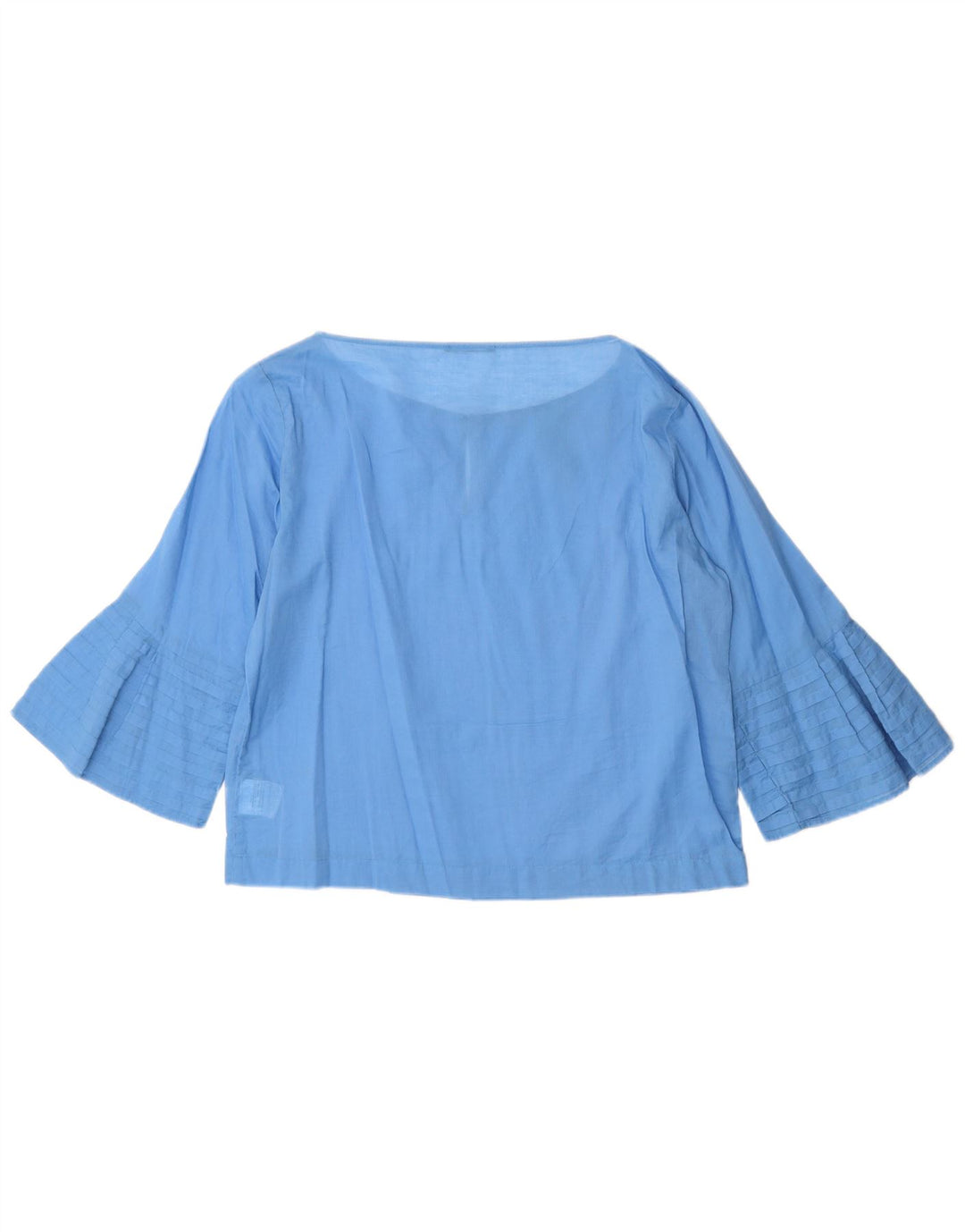 Blusa feminina Sisley manga 3/4 oversized Reino Unido 10 algodão azul pequeno