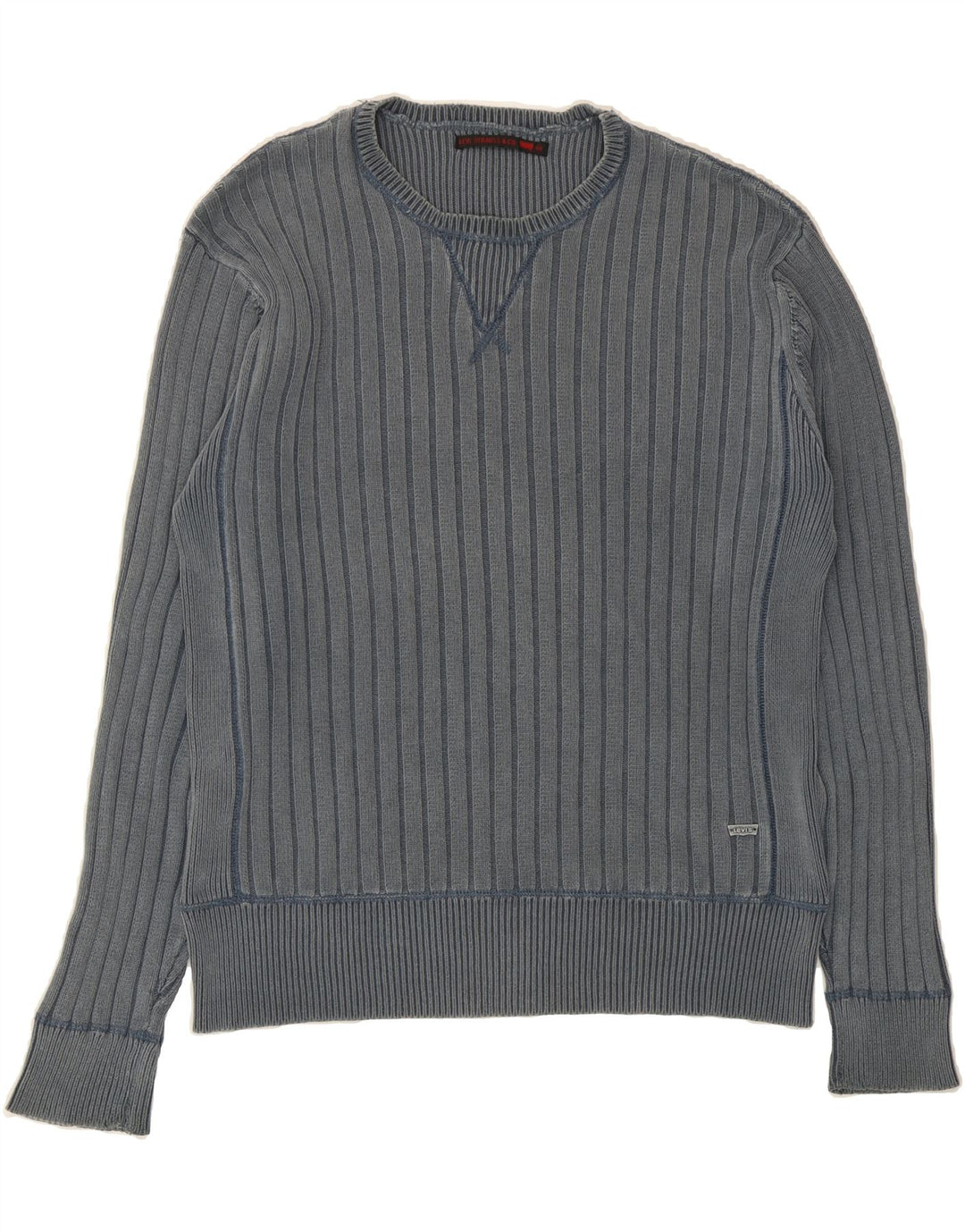 LEVI'S Womens Boat Neck Jumper Sweater UK 18 XL Navy Blue Cotton Vintage Levi's and Second-Hand Levi's from Messina Hembry 