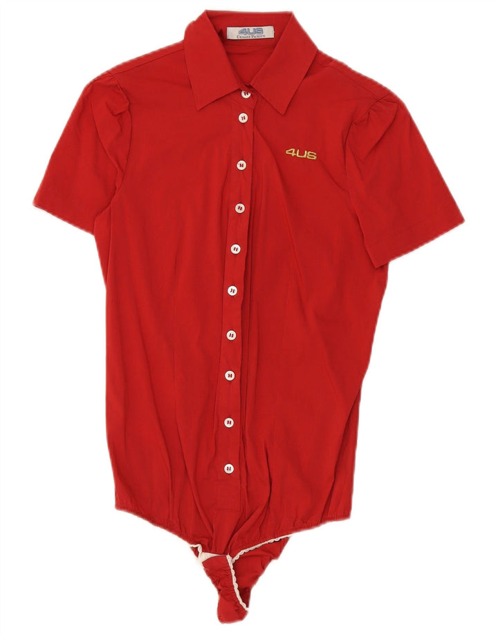 Cesare Paciotti 4US Camisa feminina Bodysuit IT 40 pequeno algodão vermelho