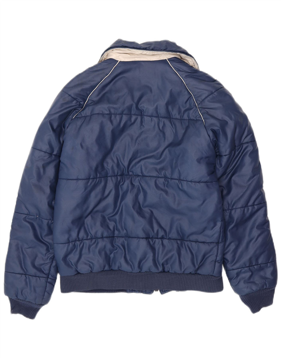 Jaqueta corta-vento masculina VINTAGE UK 38 poliéster azul marinho médio