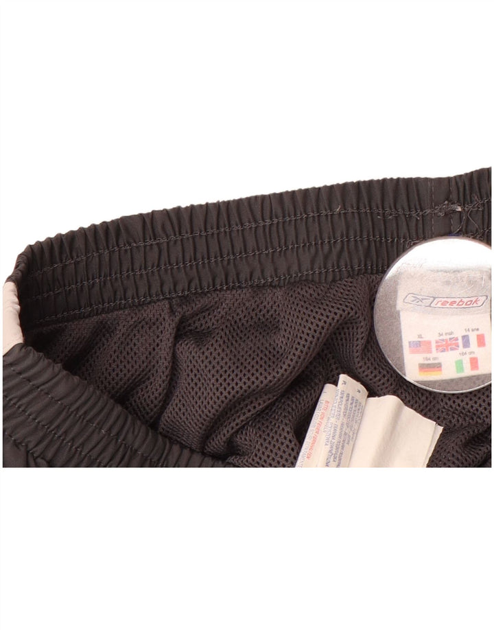 REEBOK Boys Graphic Tracksuit Trousers 13-14 Years  Grey Colourblock