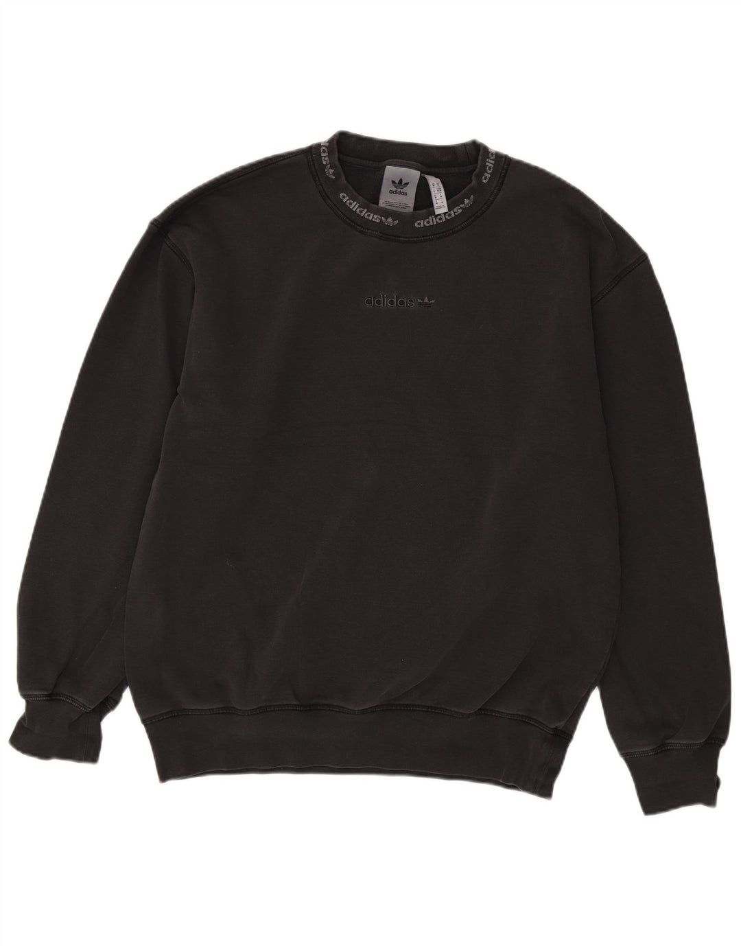 ADIDAS Mens Graphic Loose Fit Moletom Jumper Médio Algodão Cinza