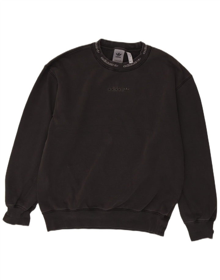 ADIDAS Mens Graphic Loose Fit Moletom Jumper Médio Algodão Cinza