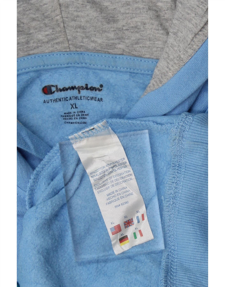 CHAMPION Womens Graphic Hoodie Jumper UK 18 XL Blue Cotton Vintage Champion and Second-Hand Champion from Messina Hembry 