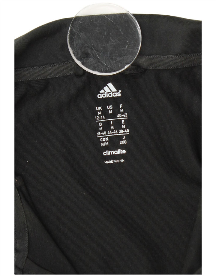 Adidas Womens Climalite Tracksuit Top Jacket UK 12/14 Médio Preto