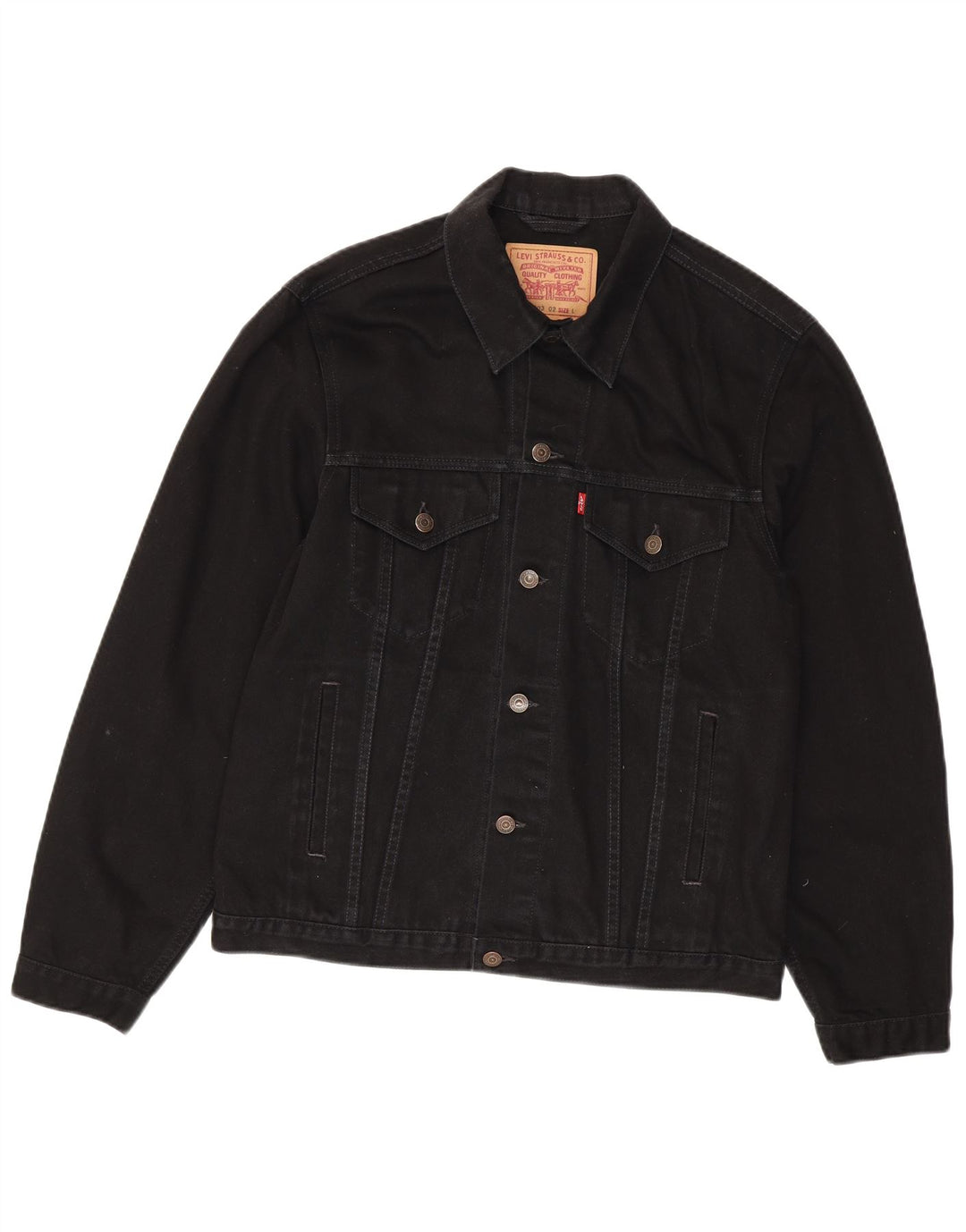 Jaqueta jeans masculina Levi's UK 40 grande algodão preto