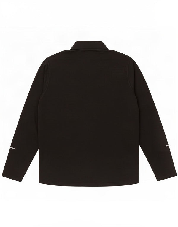 Nike Mens Dri Fit Zip Neck Top Manga Longa Grande Poliéster Preto