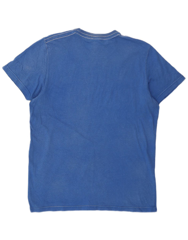 Camiseta masculina com estampa muscular Abercrombie & Fitch Top XL de algodão azul