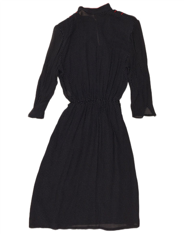 Vestido feminino vintage manga 3/4 linha A IT 44 médio azul marinho manchado