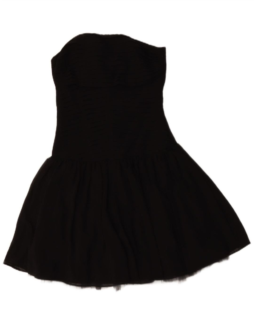 Vestido sem alças feminino Zara Reino Unido 8 pequeno poliéster preto