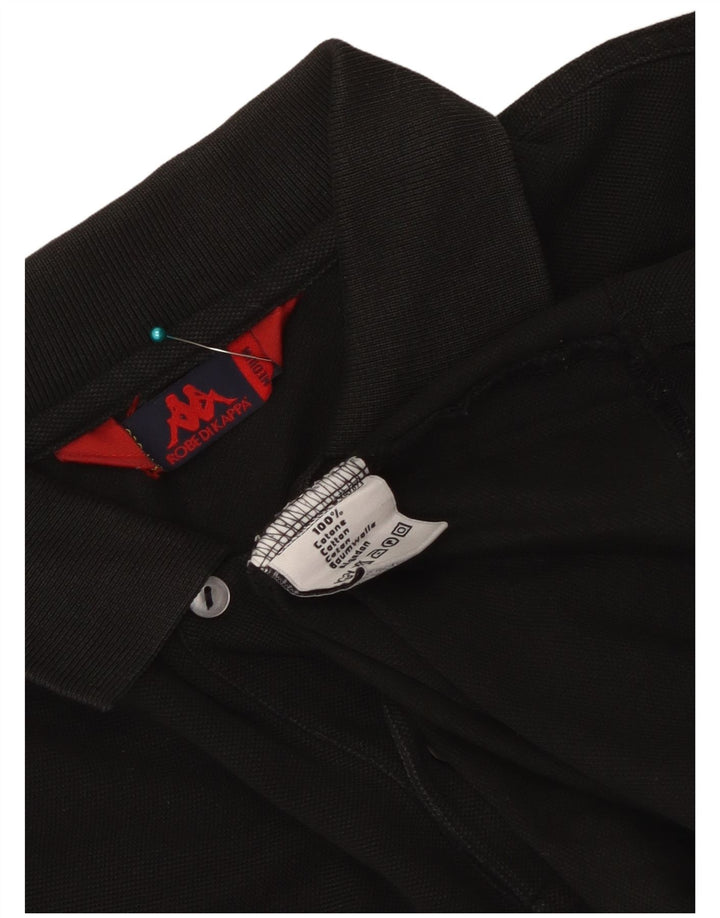 Camisa polo masculina Kappa de algodão preto médio