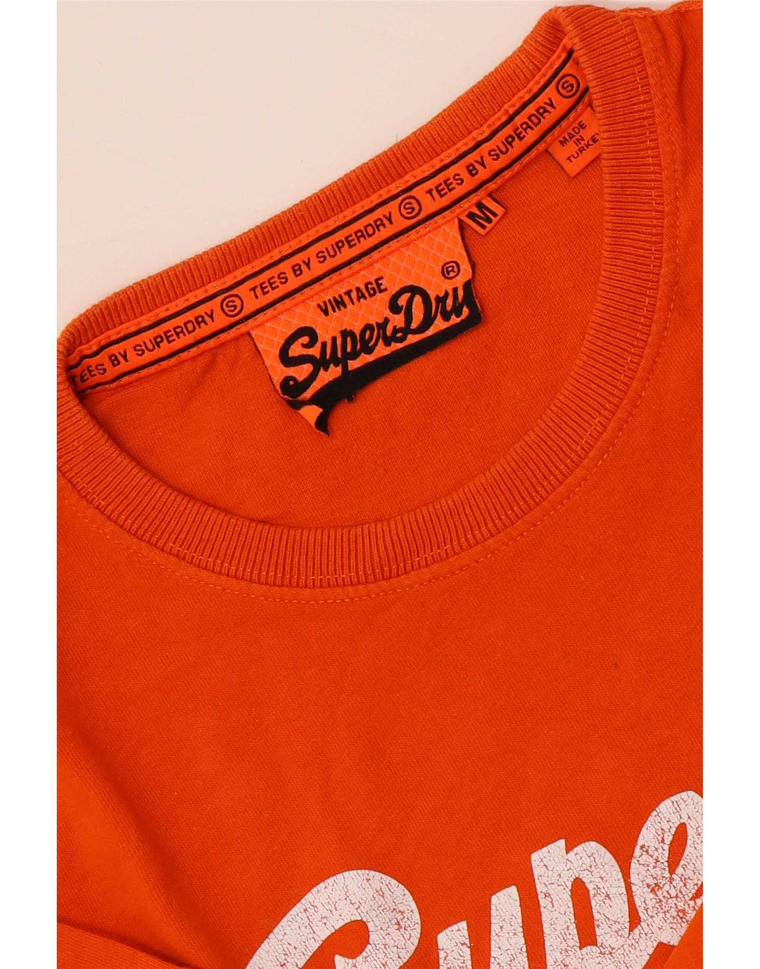 Camiseta gráfica masculina Superdry Top médio laranja