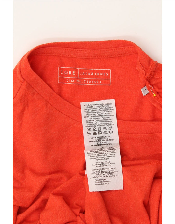 JACK & JONES Camiseta masculina Core Graphic Top grande algodão laranja