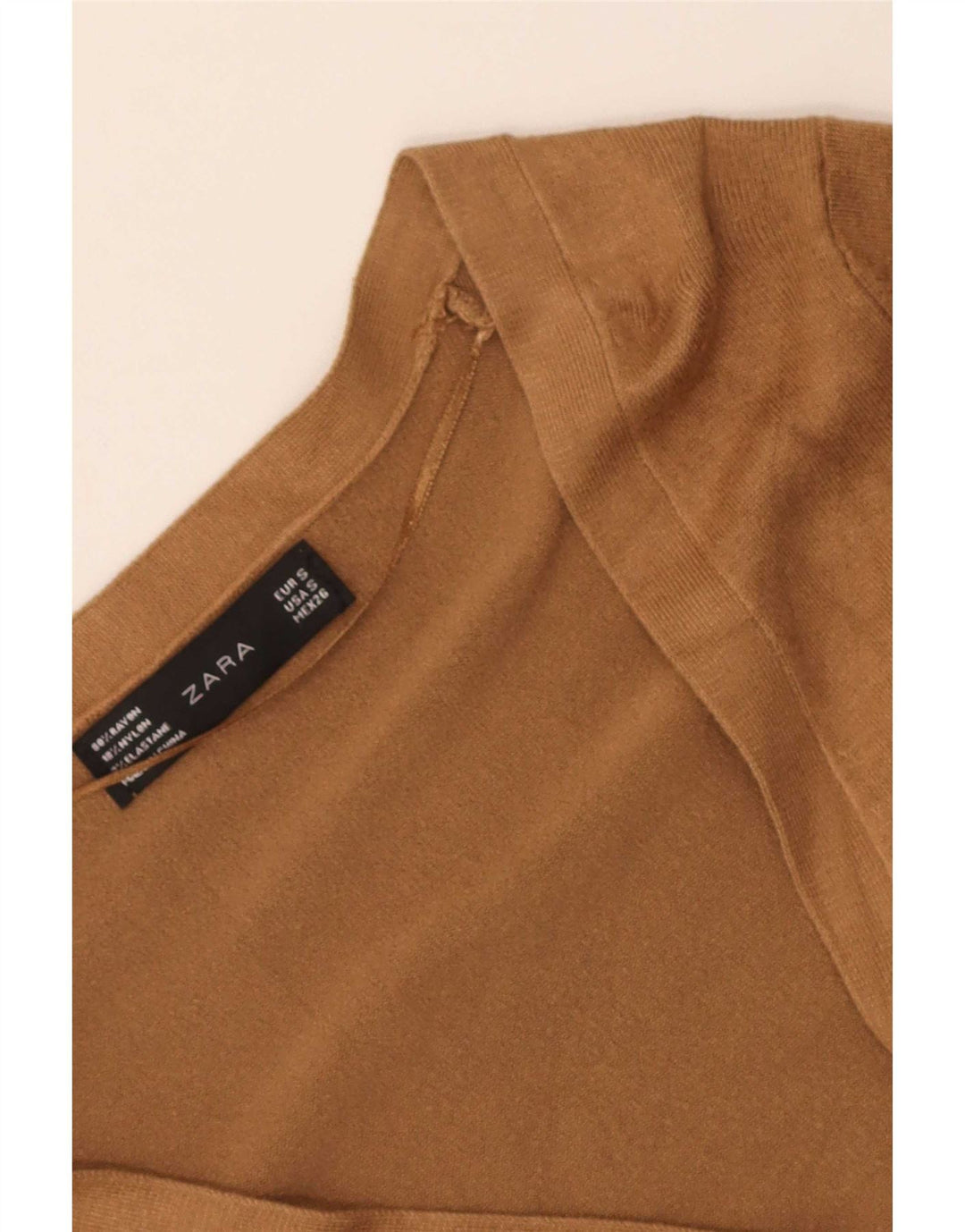 Suéter cardigã feminino Zara Reino Unido 10 pequeno rayon bege
