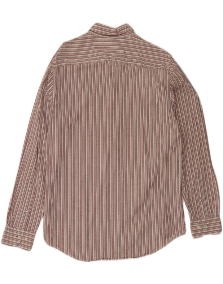 Camisa masculina Tommy Hilfiger grande listrada vermelha de algodão