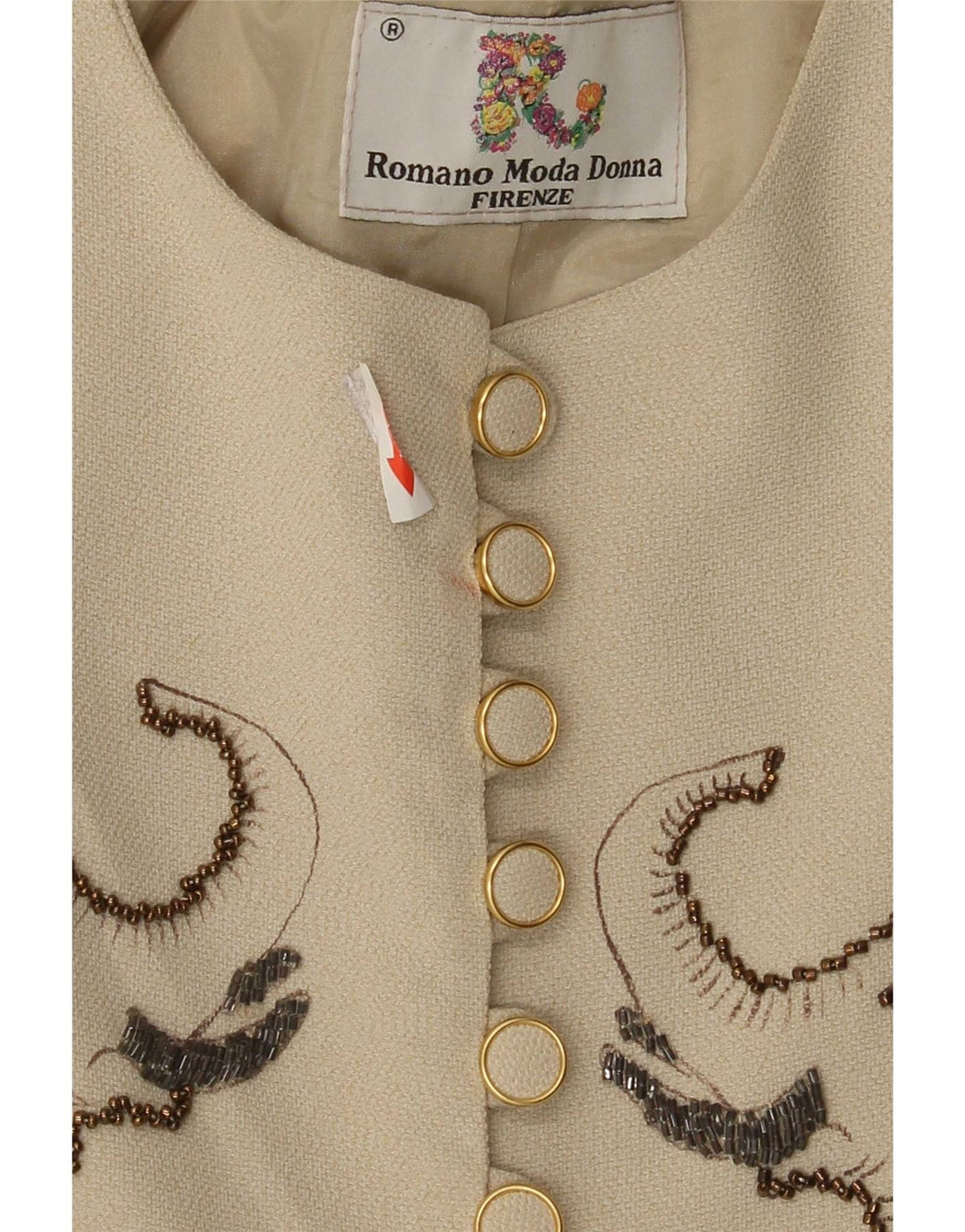 Jaqueta blazer feminina vintage IT 42 estampa animal bege médio