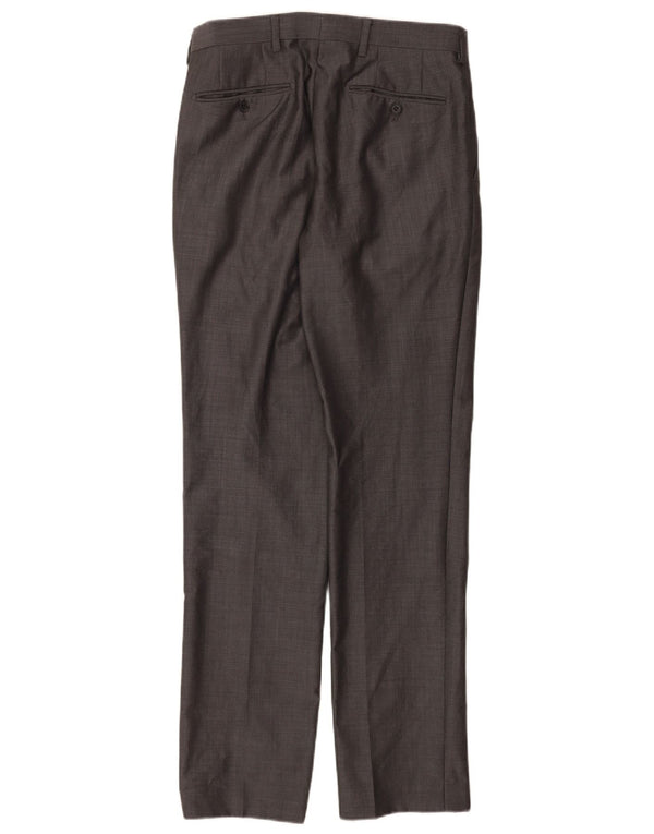 Calça masculina Marks & Spencer Autograph Straight Suit W30 L33 Lã Cinza