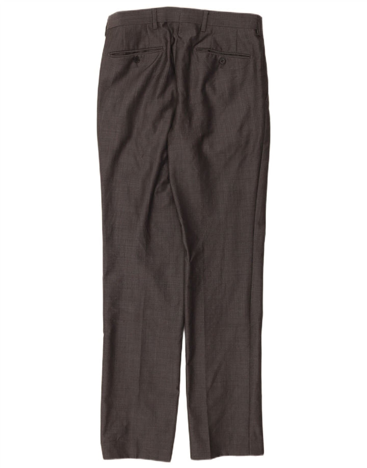 Calça masculina Marks & Spencer Autograph Straight Suit W30 L33 Lã Cinza