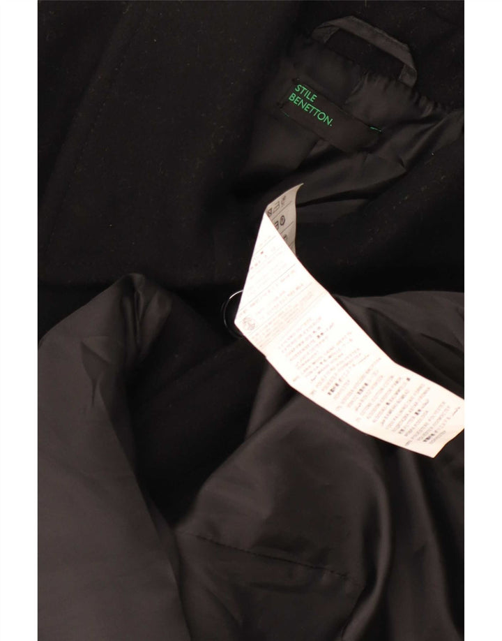 Sobretudo feminino Benetton UK 6 XS lã preta