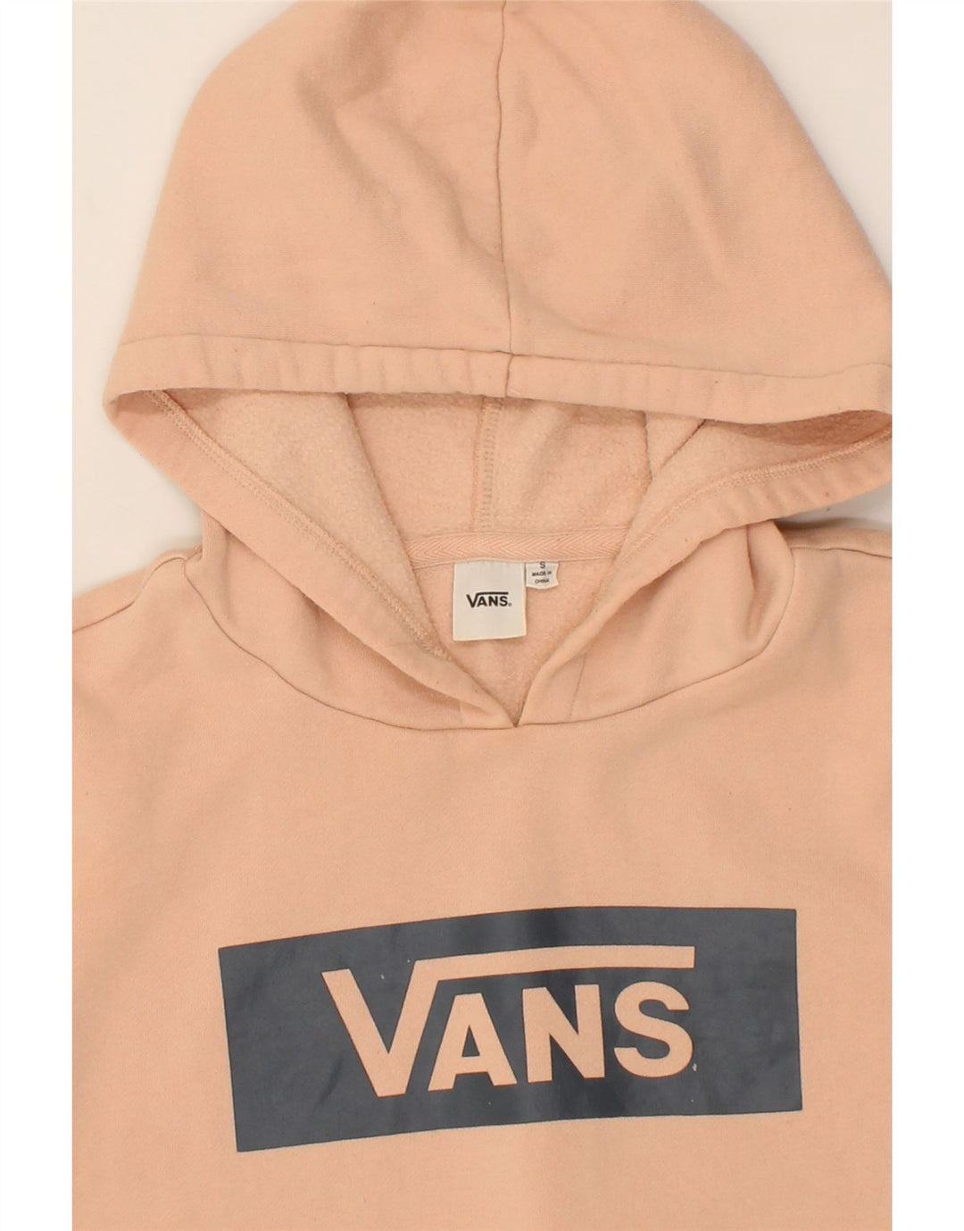 VANS Womens Graphic Hoodie Jumper UK 10 Small Pink Cotton Vintage Vans and Second-Hand Vans from Messina Hembry 