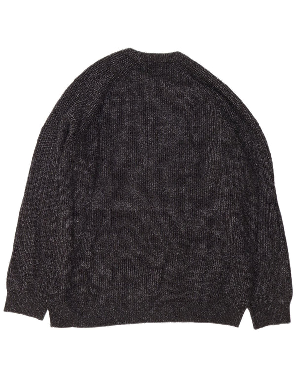 Suéter masculino Marks & Spencer com gola redonda 2XL poliamida manchada preta