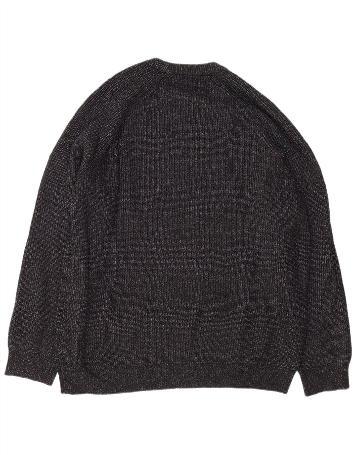 Suéter masculino Marks & Spencer com gola redonda 2XL poliamida manchada preta