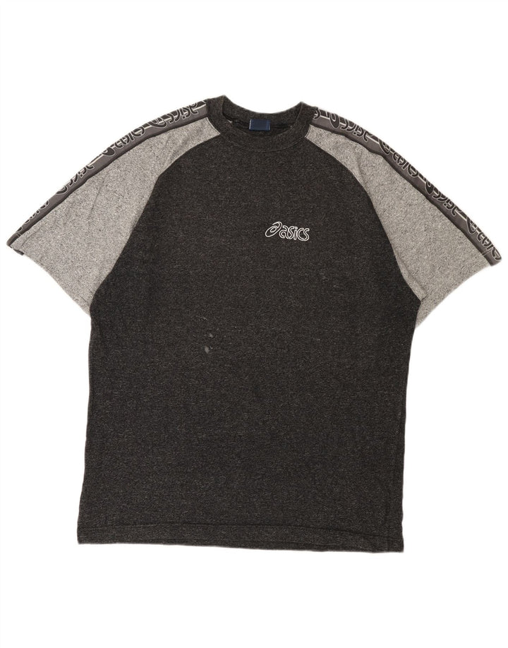 Camiseta gráfica masculina Asics Top grande bloco colorido preto