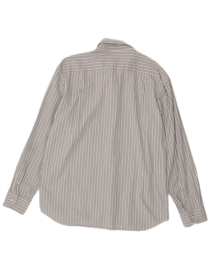 Camisa masculina Roccobarocco tamanho 43 17 XL listrada azul
