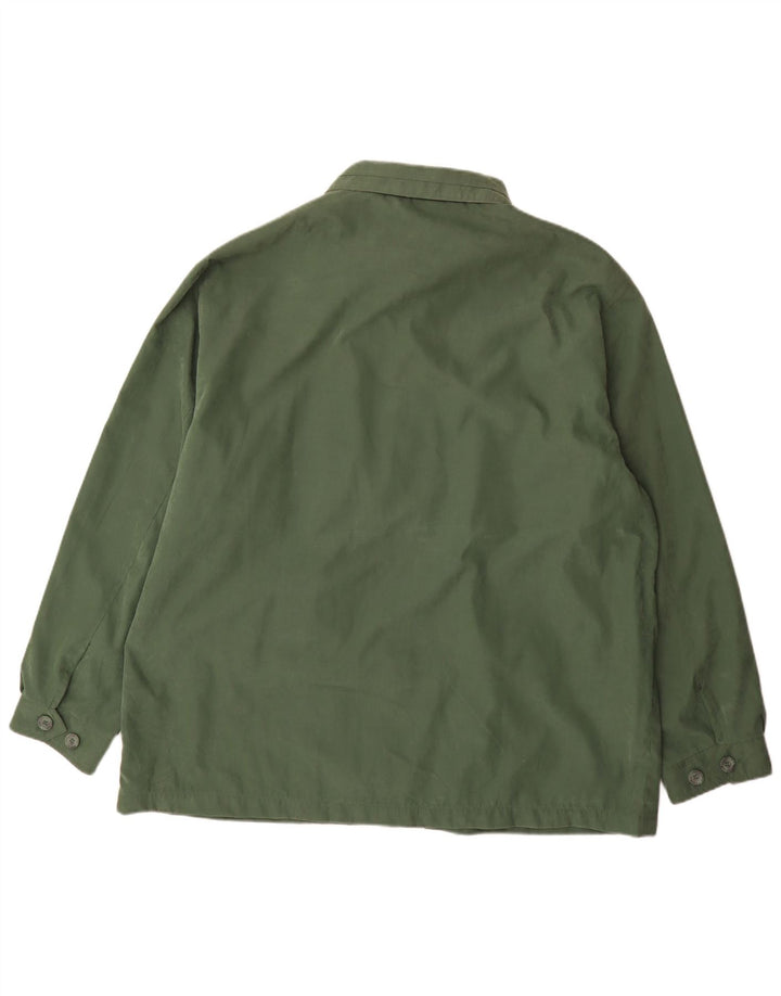 Jaqueta utilitária masculina vintage UK 50 5XL poliéster verde