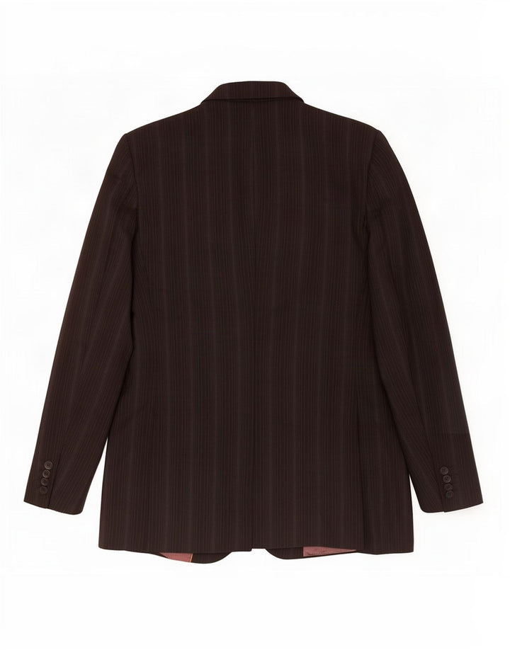 Jaqueta blazer masculina Ted Baker com 2 botões Reino Unido 38 médio preto listrado de lã nova