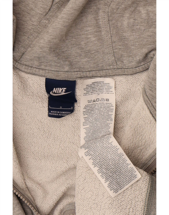 Suéter masculino NIKE com capuz e zíper grande cinza algodão