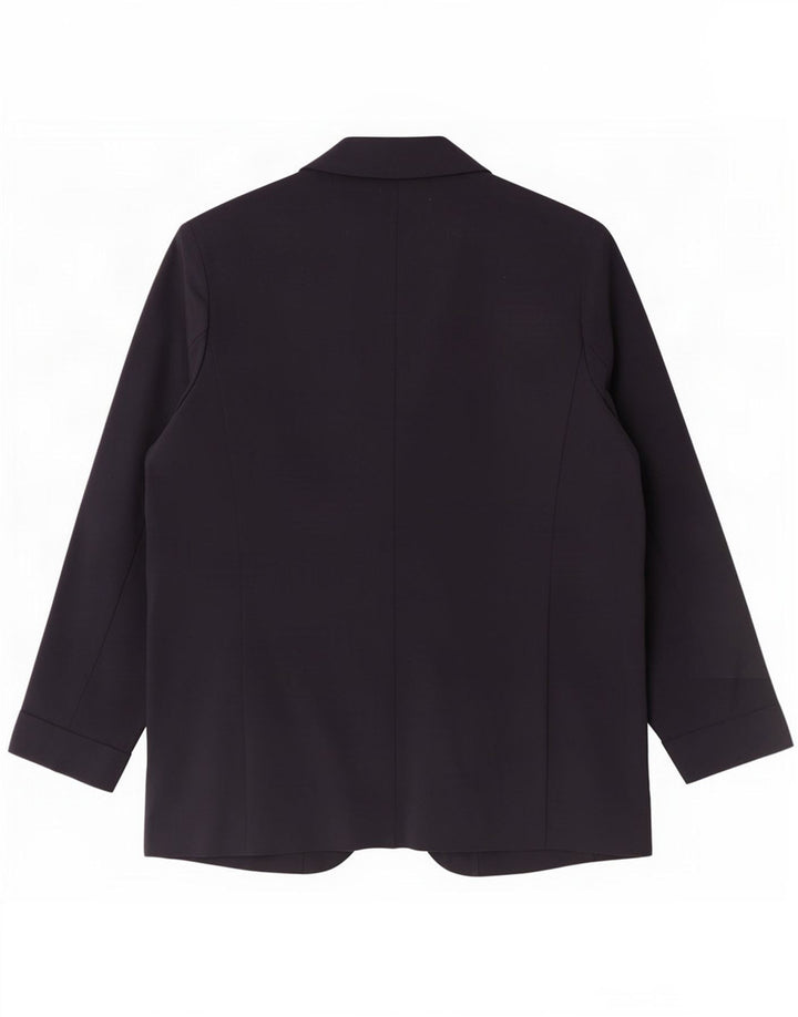 Jaqueta blazer feminina Marks & Spencer manga 3/4 aberta Reino Unido 16 grande azul marinho