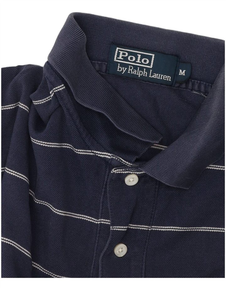 Camisa polo masculina POLO RALPH LAUREN listrada azul marinho médio
