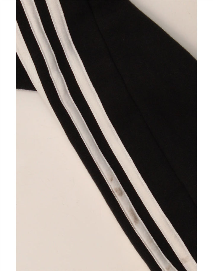 ADIDAS Mens Zip Hoodie Suéter Médio Algodão Preto