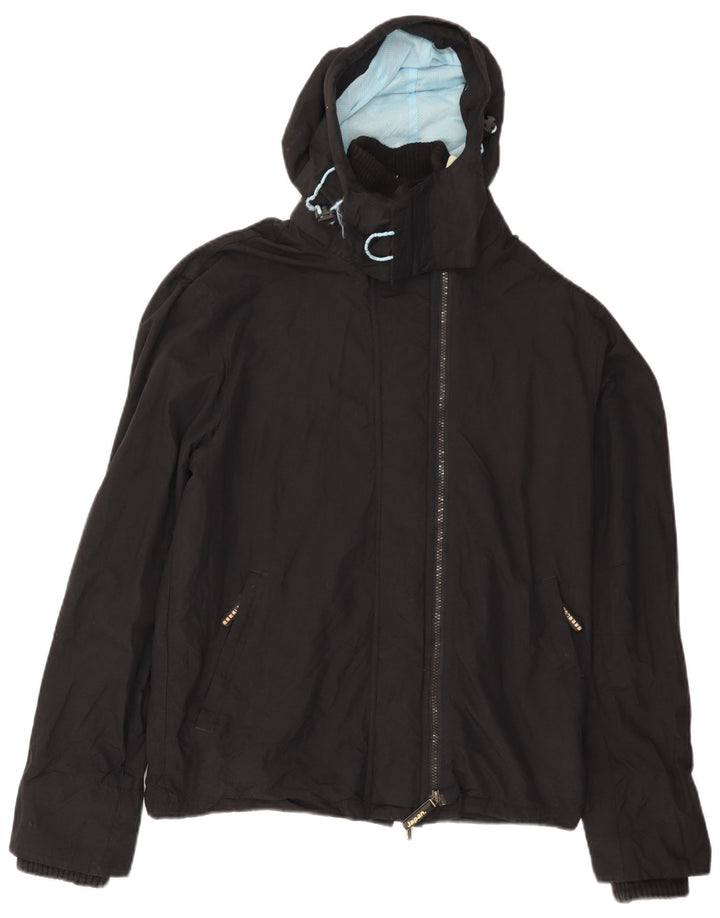 Jaqueta de chuva com capuz Superdry Womens The Windcheater Reino Unido 18 XL Preto Nylon