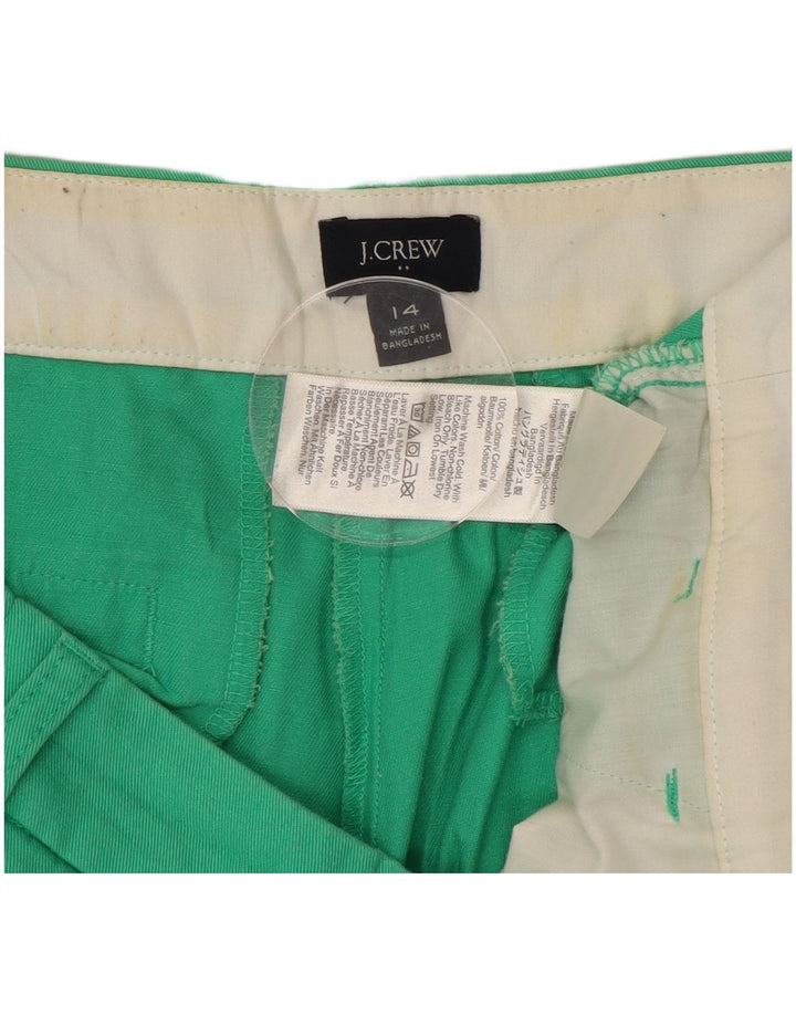 J. CREW Shorts chino feminino US 14 XL W36 algodão verde